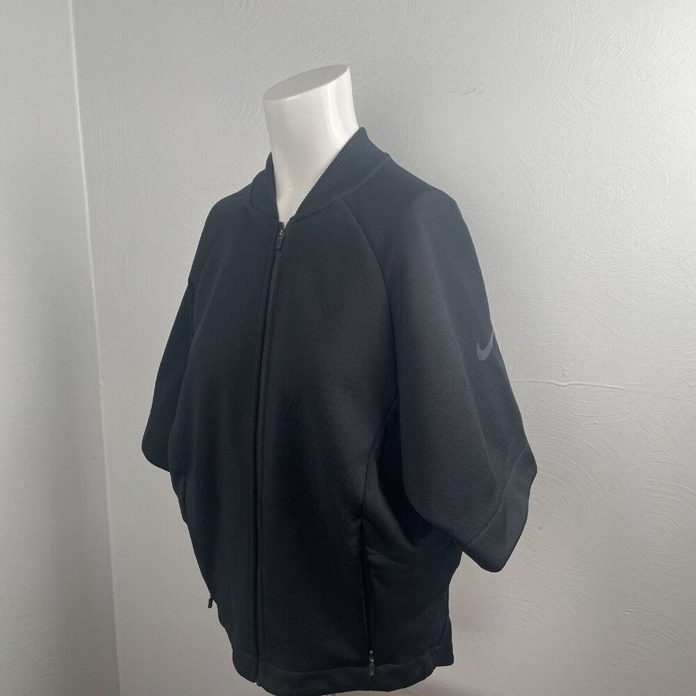 Nike Size XS Women Black Athletic DriFit Full Zip Short Sleeve Track Jacket EUC